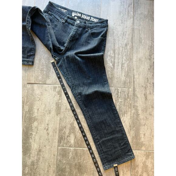 VOLCOM 1991 Straight Ankle Fit Dark Wash Denim Jeans Stretch Size 11 Waist 31 - Picture 10 of 11